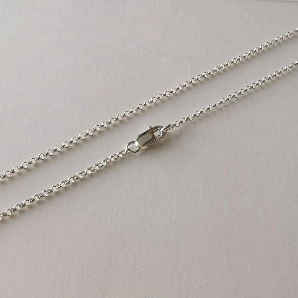 S925 Sterling Silver Rolo Chain Necklace for Women and Men Elegant Simple Fashion Jewelry Gift 251223
