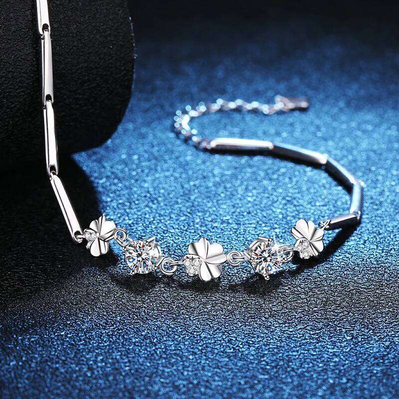 1ct D Color Moissanite Tennis 925 Sterling Silver Plated White Gold Bracelet for Women Man Sparkling Party Jewelry 598