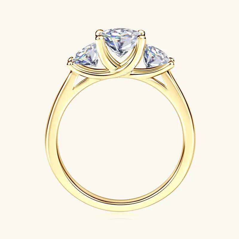 1CT D Color Moissanite Engagement Ring for Women 925 Sterling Silver Gold Plated Solitaire Rings Wholesale 708