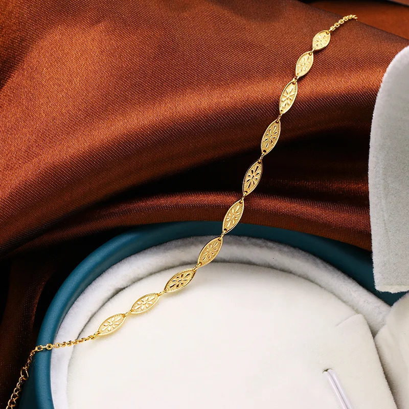 LAMOON 925 Sterling Silver Bracelet For Women Vintage Thin Bracelets Galois Leaf Relief K Gold Plated Wedding Engagement Jewelry 251223