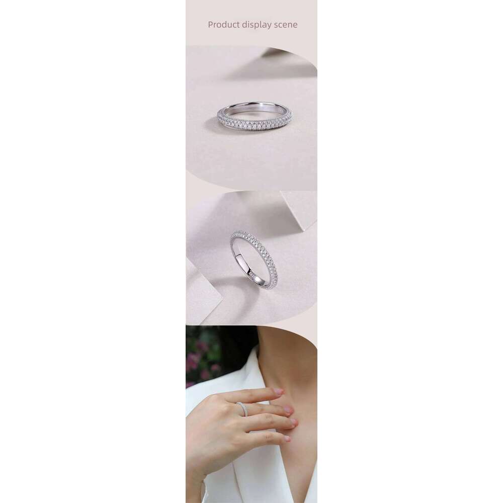 2.7mm Moissanite Ring For Women 925 Sterling Silver with White Gold Plated Lab Diamond Engagement Wedding Band Jewelry fe2