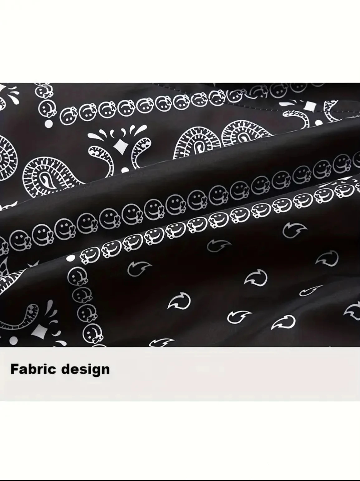 Mens Bandana Print Shorts Summer Loose Casual Elastic Waist Black Fashion Hip Hop Beach Shorts 251223