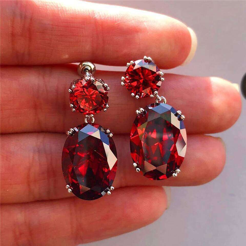 ZAKOL Luxury Big Oval CZ Crystal Dangle Earrings for Women Elegant Female Brilliant Cubic Zirconia Earring Wedding Jewelry