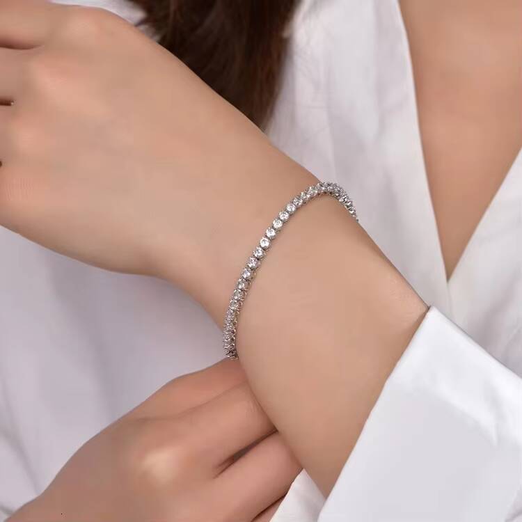 IGI Lab Grown Diamond Unisex Womens Mens Rhodium Plated Sterling Jewelry Silver Cubic Zirconia Pure 925 Silver Bracelet