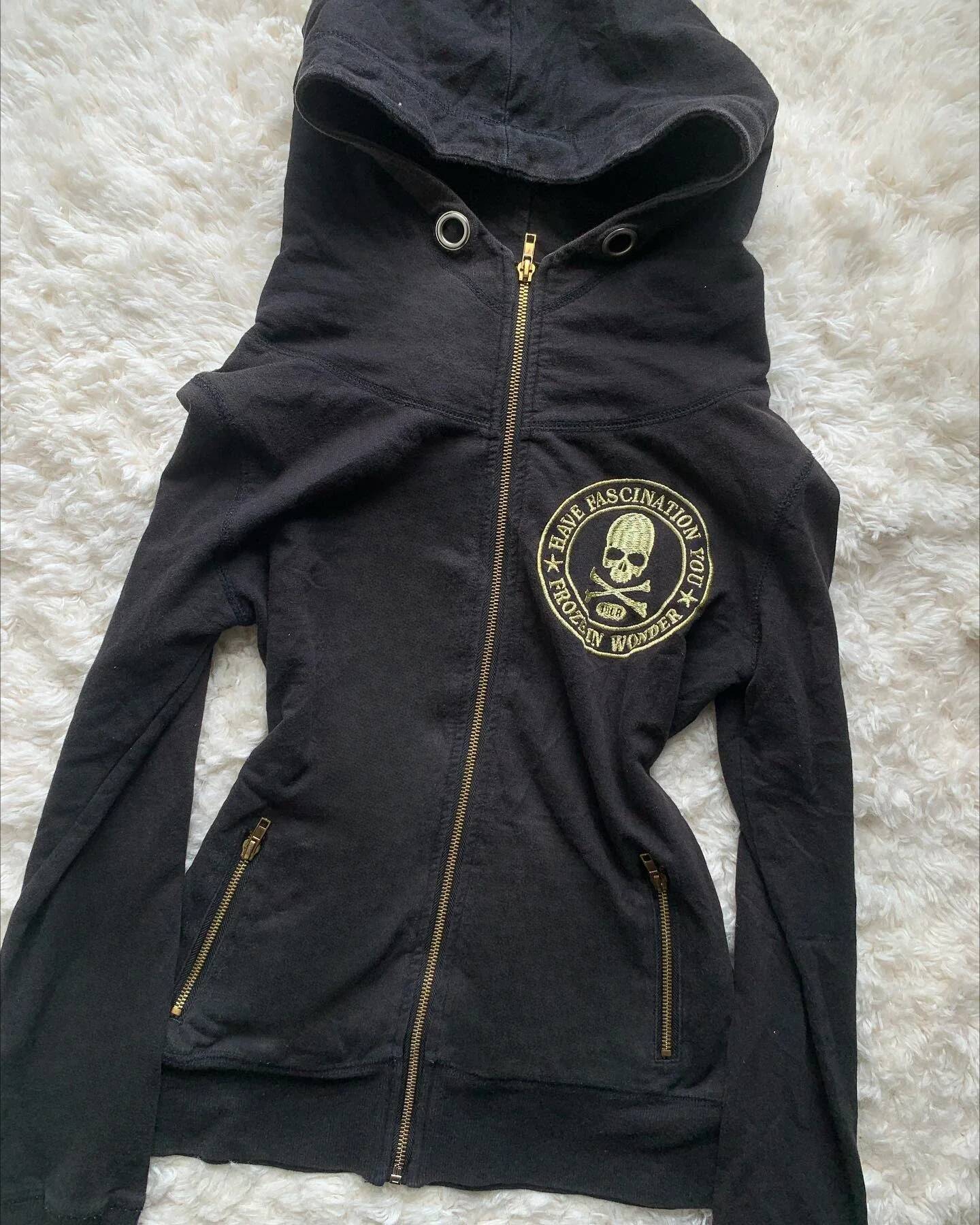 New Retro Y2k Zipper Sweatshirt for Women, Harajuku Sexy Sweatshirt, Skull Coat, Autumn Hooded Gothic Style Clothing