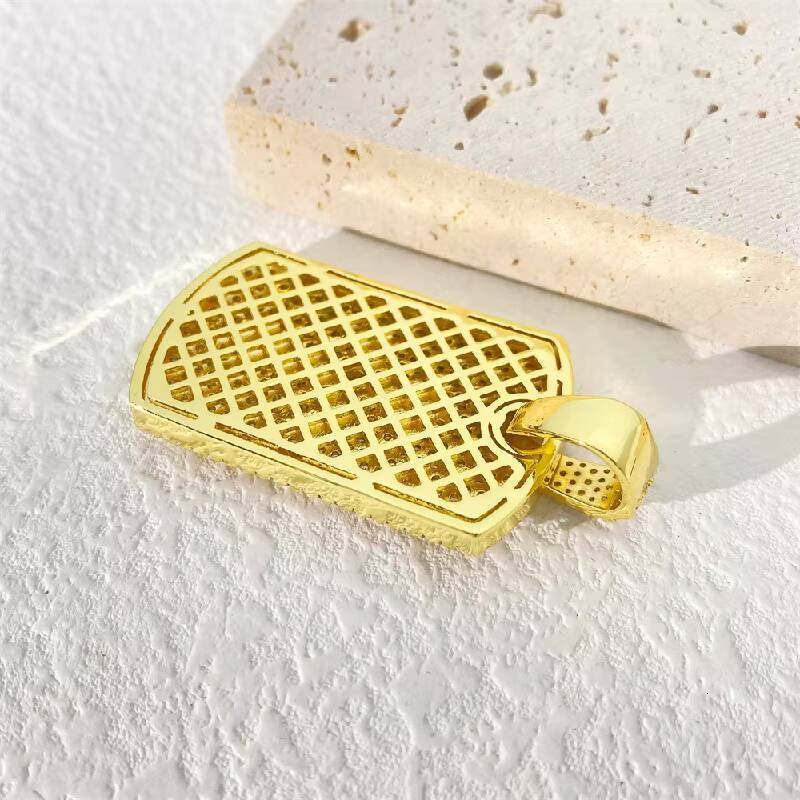 Hot Sale NewS925Silver Full Inlaid Moissanite square Fashion Hip Hop Pendant