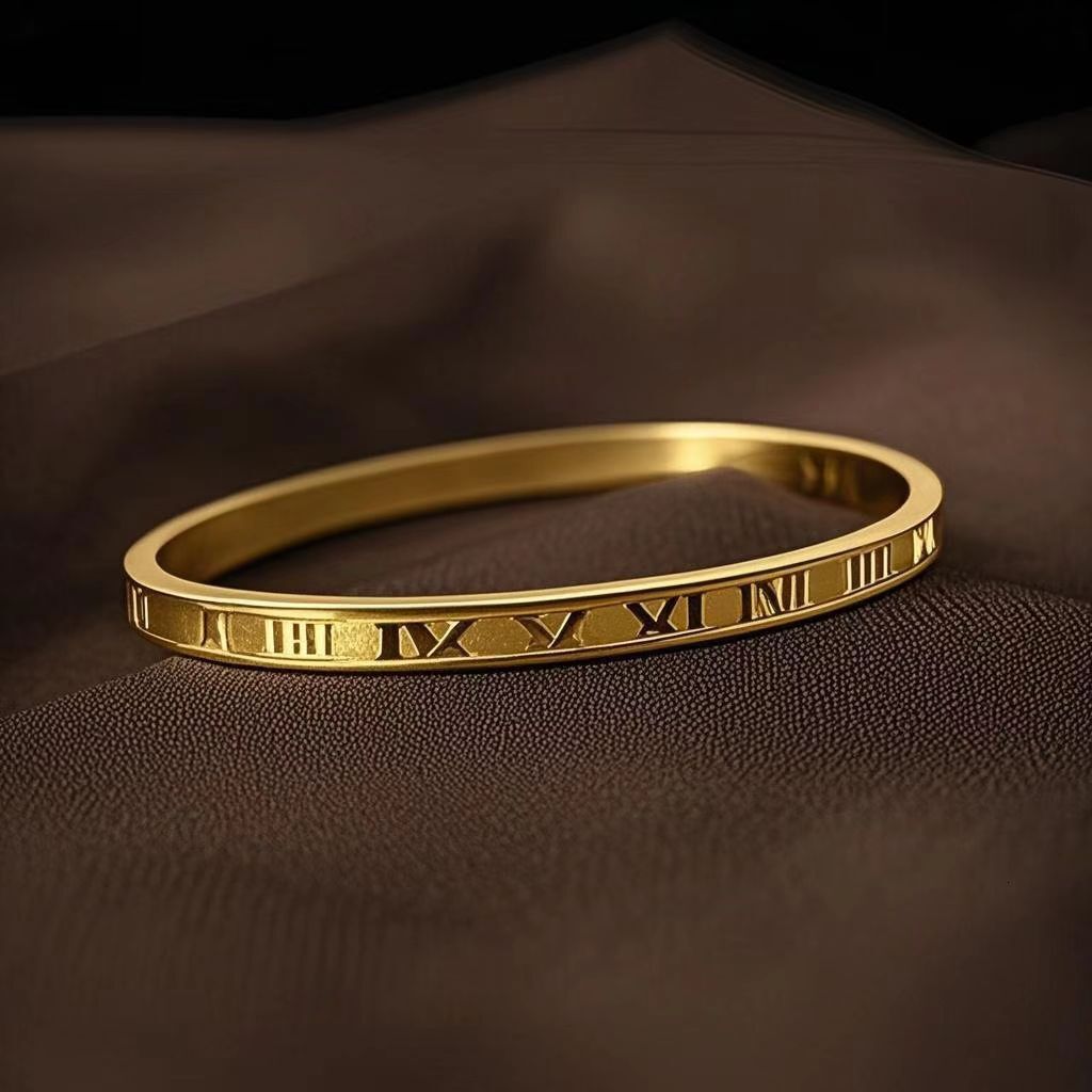 Luxury Brand Designer Jewelry Stainless Steel Bracelet Zircon Titanium Steel Bracelet Women Fashion High-End Feel Bracelet Niche Temperament Versatile