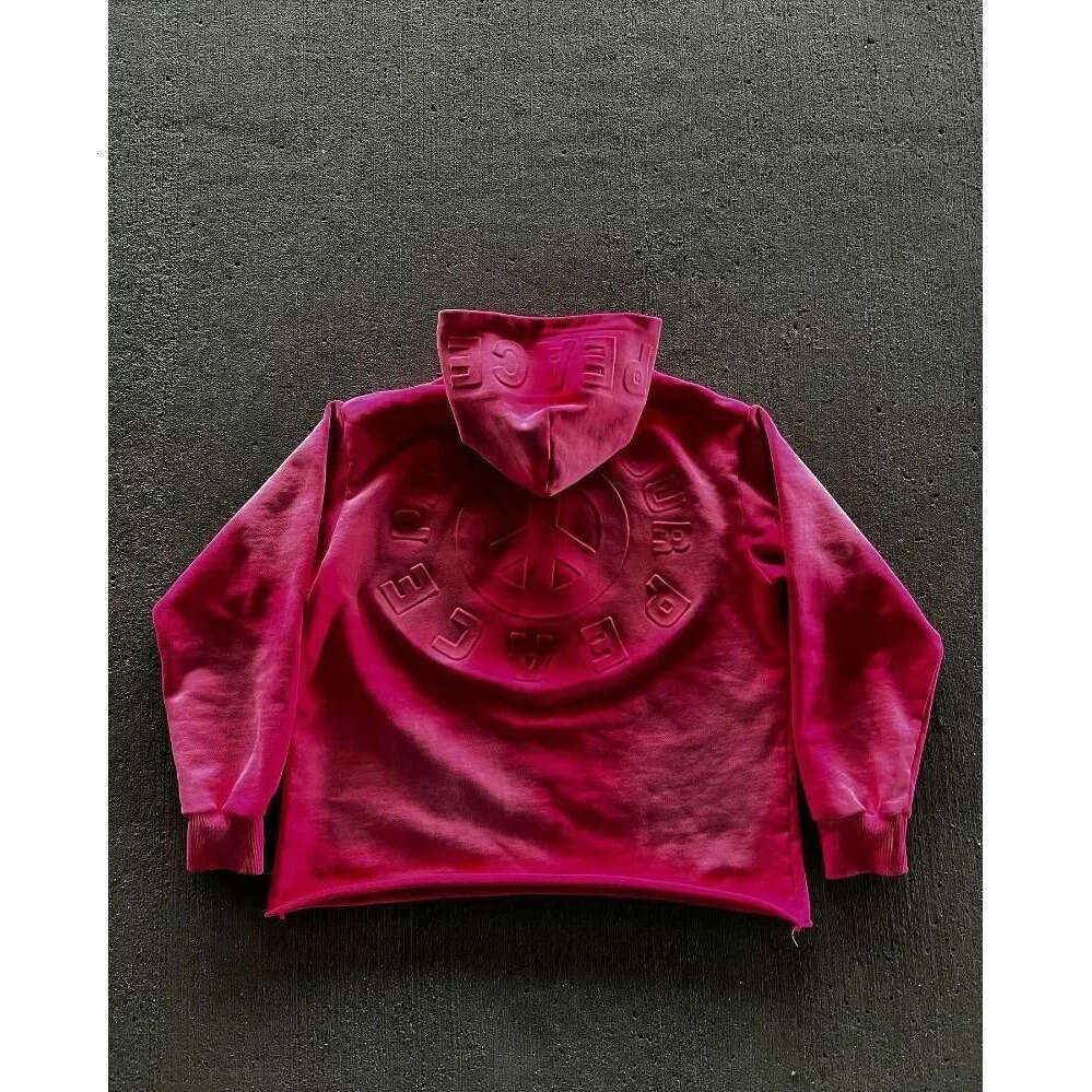 2024 High Street Trend Vintage Alphabet Embroidery Hoodie for Men Y2k Goth Harajuku Fashion Coat Couple Casual Loose Sweatshirt Zhehan