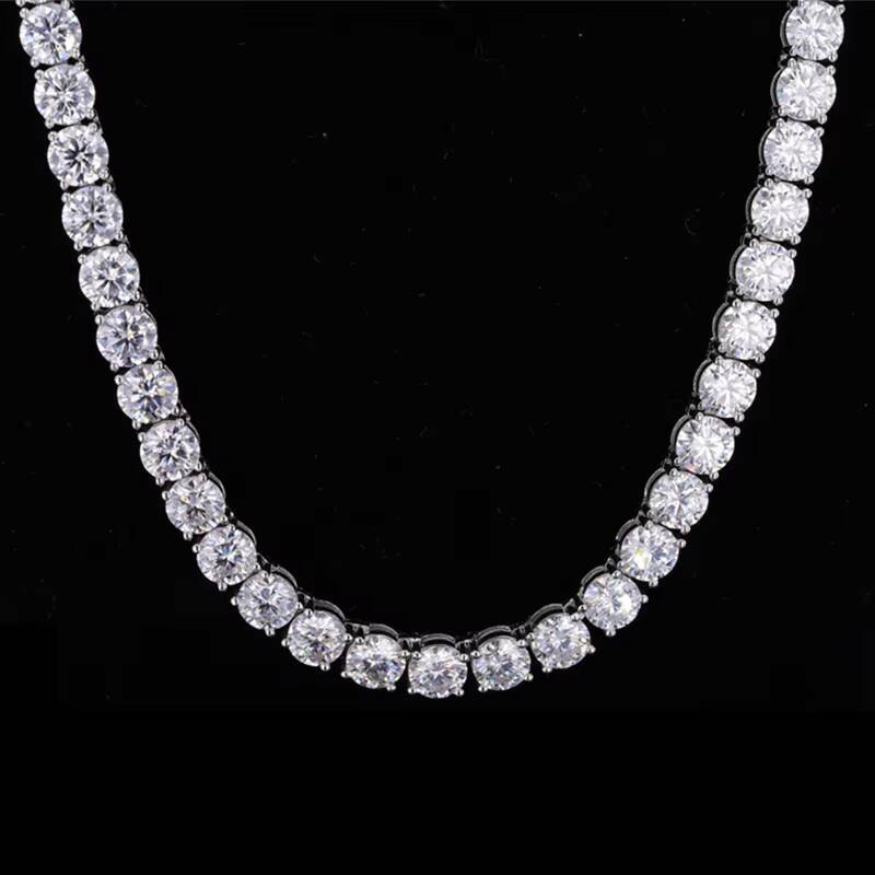 3mm 4mm 5mm 6mm Wholesale Price HIP POP Moissanite Diamond Tennis Chain S925 Silver Tennis Necklace