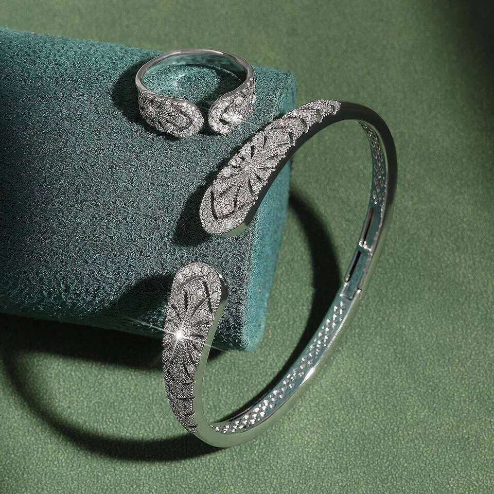 ZAKOL Luxury AAA Zircon Ring Bracelet for Women Elegant Dubai Saudi Bridal Wedding Party Expensive Jewelry Set