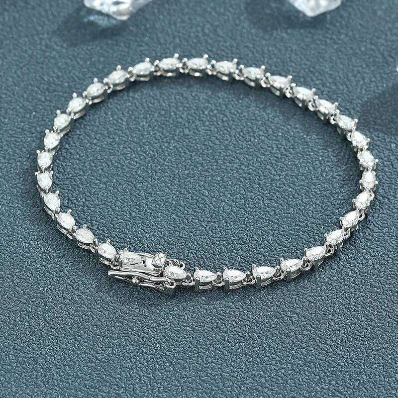 Jewelry VVS Sterling Silver 925 Fashion Moissanite Tennis Chain Bracelet and Necklace For Women 90f