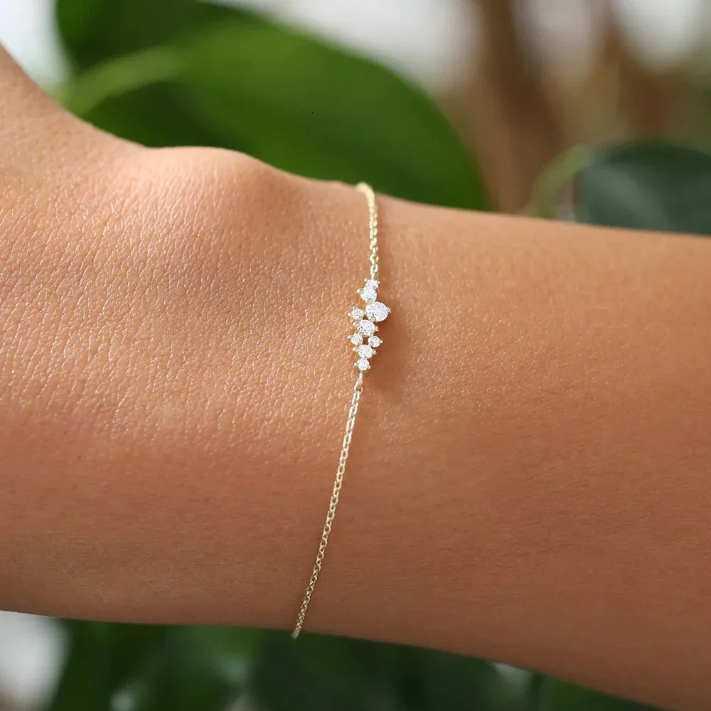 CANNER S925 Sterling Silver Crystal Bracelet Simple Fashion Chain Bracelet For Women Hypoallergenic Exquisite Hand Ornament 251223