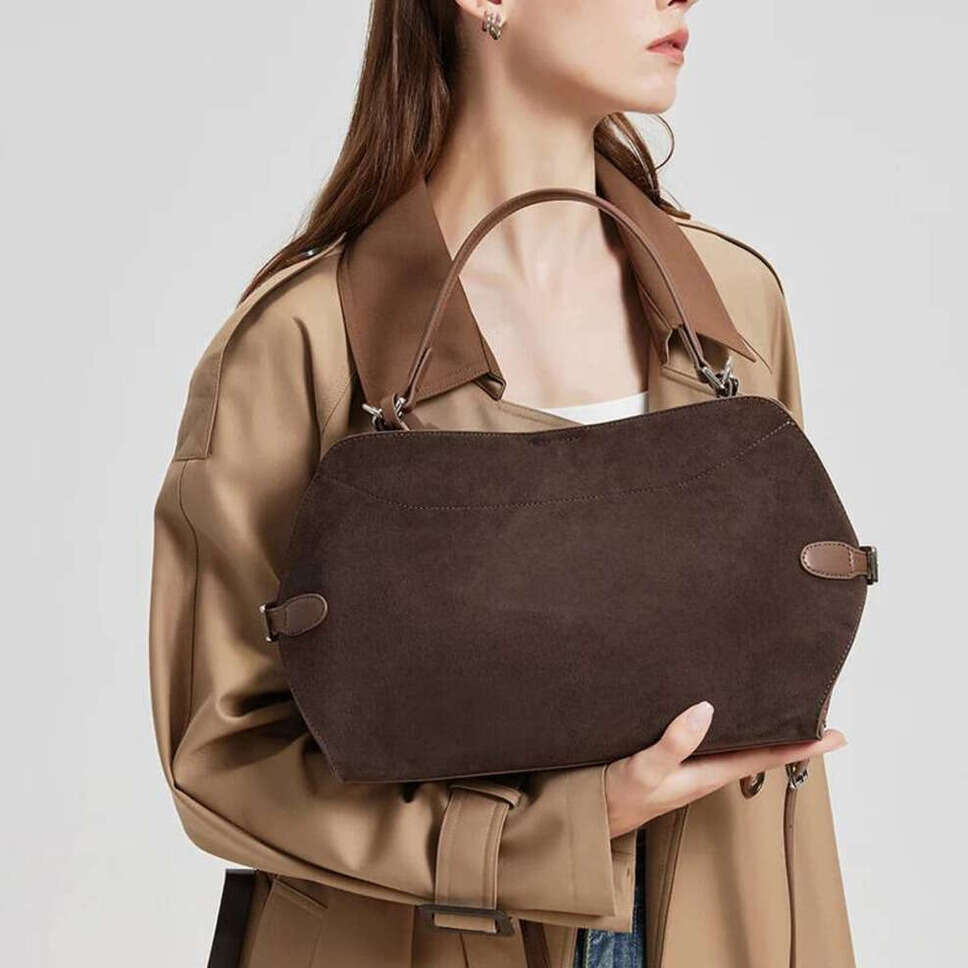 TAURUSCIAGA New Winter Women's Natural Suede Leather Shoulder Bags Female Soft Cowhide Durable Crossbody Bag Ladies Fashion Commute Handbags