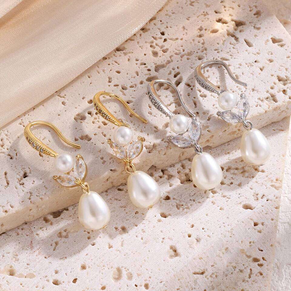 ZAKOL New Glorious Shiny Zircon Smooth Imitation Pearls Drop Earrings for Women Fashion Elegance Wedding Party Jewelry Gift