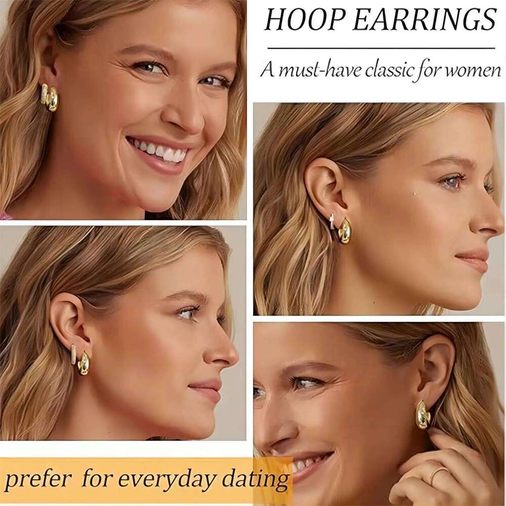 ZAKOL Hiphop 3 PCS U Zirconia Earrings For Women Girls Gold Color Water Drop Metal Crystal Ears Accessories Rock Jewelry Gifts