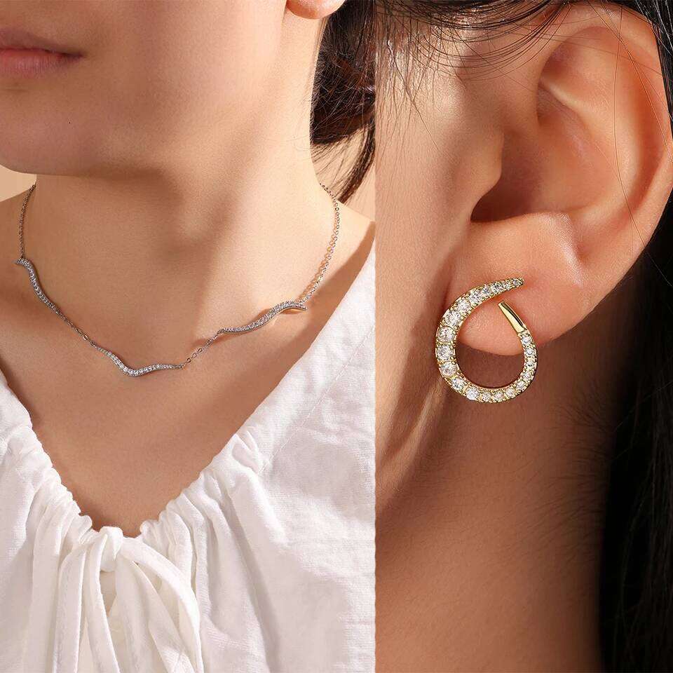 ZAKOL 3Pcs/Set Simple Fashion Shining Zircon Wedding Engagement Set Original Design Sliver Color Party Jewelry