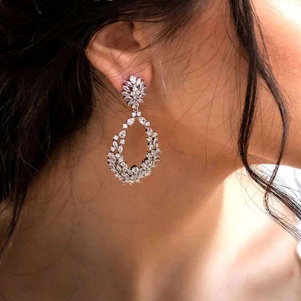 ZAKOL Luxury Buling Mirco Paved Cubic Zircon Dangle Drop Earrings For Women Exquisite Bridal Earring Wedding Jewelry