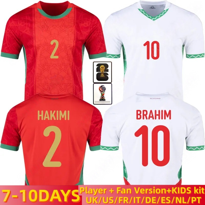 Morocco Camiseta Futbol 2025 2026 World Cup Maroc Tropic Sorber Football Shirt Tops Soccer Jersey Men Home Away Third Trikot Player version Fans