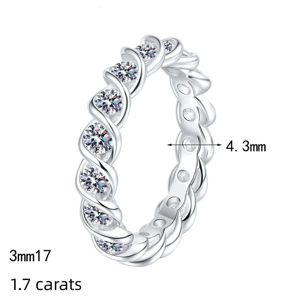 1.7ct D Color Moissanite Engagement Ring for Women 925 Sterling Silver Gold Plated Solitaire Rings Wholesale 0cb