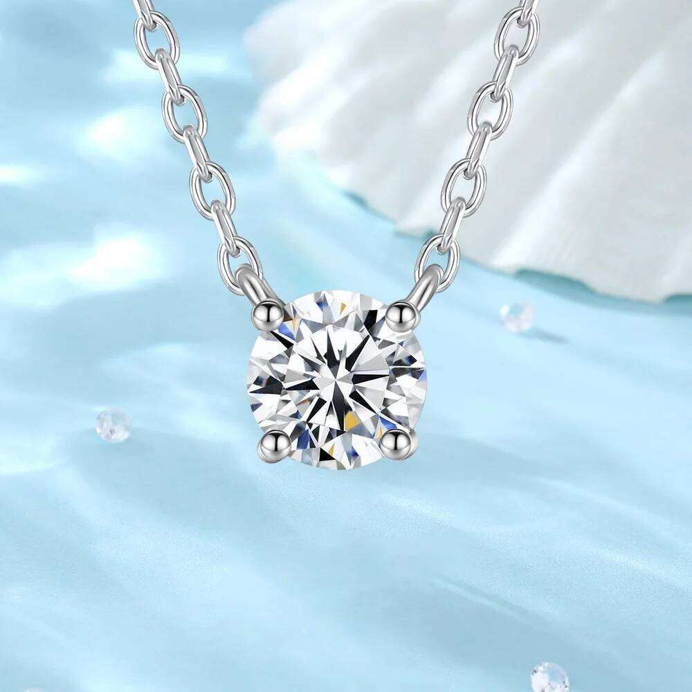 925 Sterling Silver Necklace For Women 4/5/6.5mm Real Moissanite Diamonds Pendant With GRA Certificate Neck Chain Fine Jewelry 998