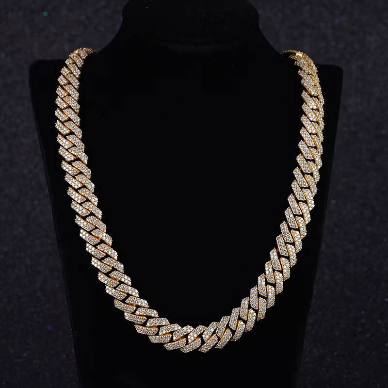 Diamond Cuban Chain S925 Sterling Silver Moissanite Cuban Link Chain Cuban Necklace