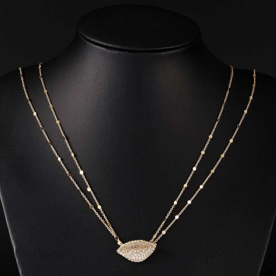 ZAKOL New Trendy Gold Silver Color Zircon Inlaid Leaf Long Necklace for Women Fashion Sequins Sexy Party Sweater Chain Jewelry