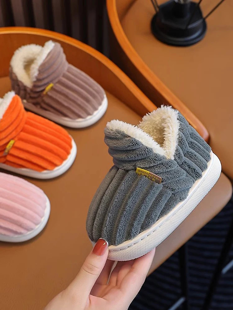 Cotton Shoes Childrens Cotton Slippers Winter Warm Bag Home Parent-child Thick Soled Baby 251218