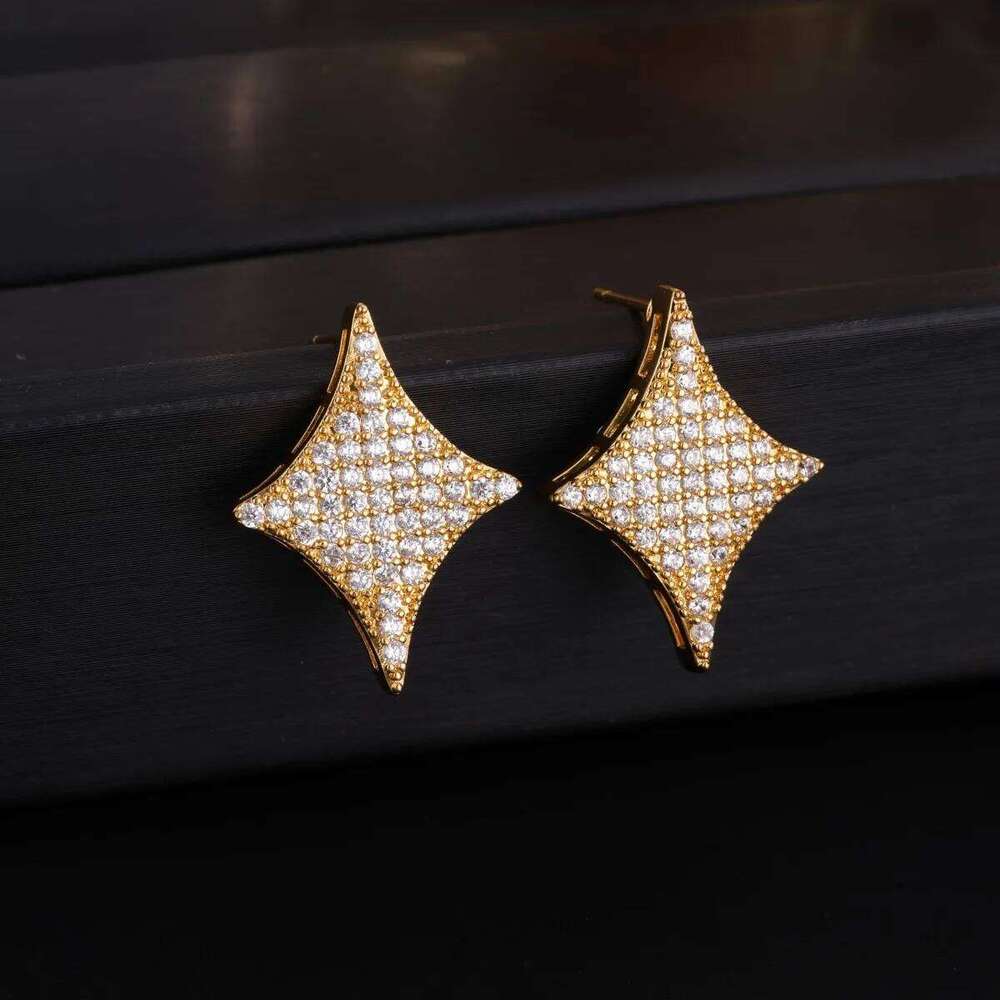 ZAKOL Micro Inlaid Zircon Four Pointed Star Earrings For Women Exquisite High-end Jewelry Gifts