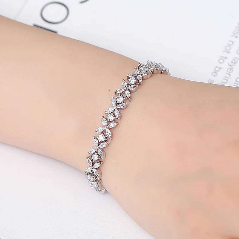 ZAKOL High Quality AAA Cubic Zirconia Tennis Bracelet Shiny Crystal Zircon Charm Bracelets Bridesmaid Jewelry Gift