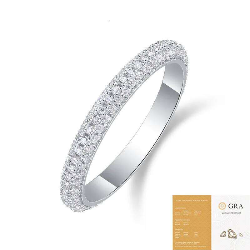 2.7mm Moissanite Ring For Women 925 Sterling Silver with White Gold Plated Lab Diamond Engagement Wedding Band Jewelry fe2