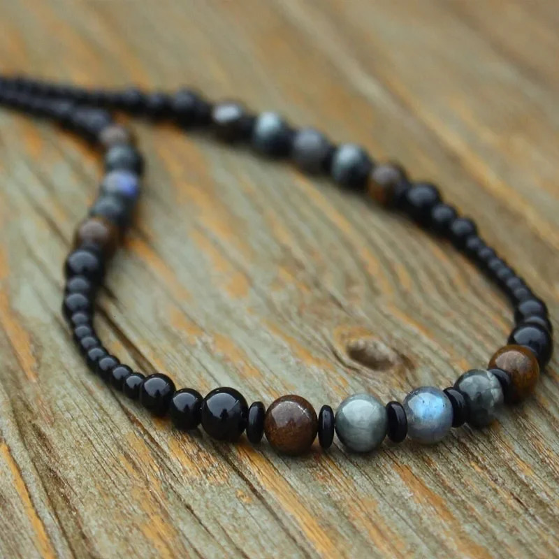 Hubei Turquoise Gemstones Beaded Necklace / Genuine Boho Style Jewelry for Men and Women 251223