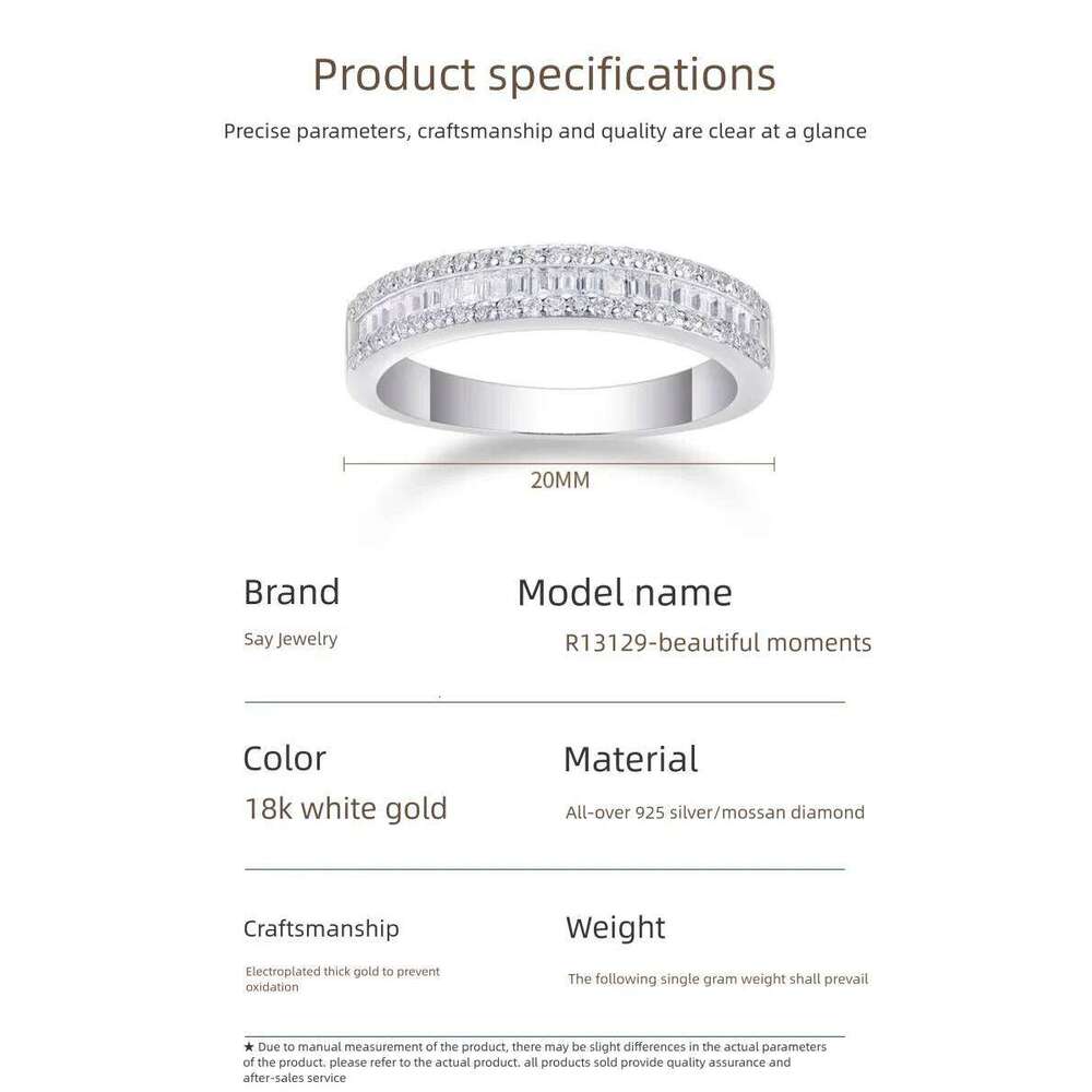 D Color Moissanite Engagement Ring for Women 925 Sterling Silver Gold Plated Solitaire Rings Wholesale c27