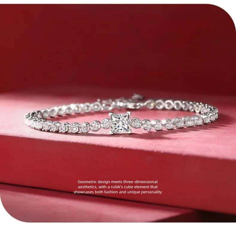 925 Sterling Silver Moissanite Bracelet 1ct D VVS1 Diamond with GRA for Women Sparkling Wedding Party Fine Jewelry e54