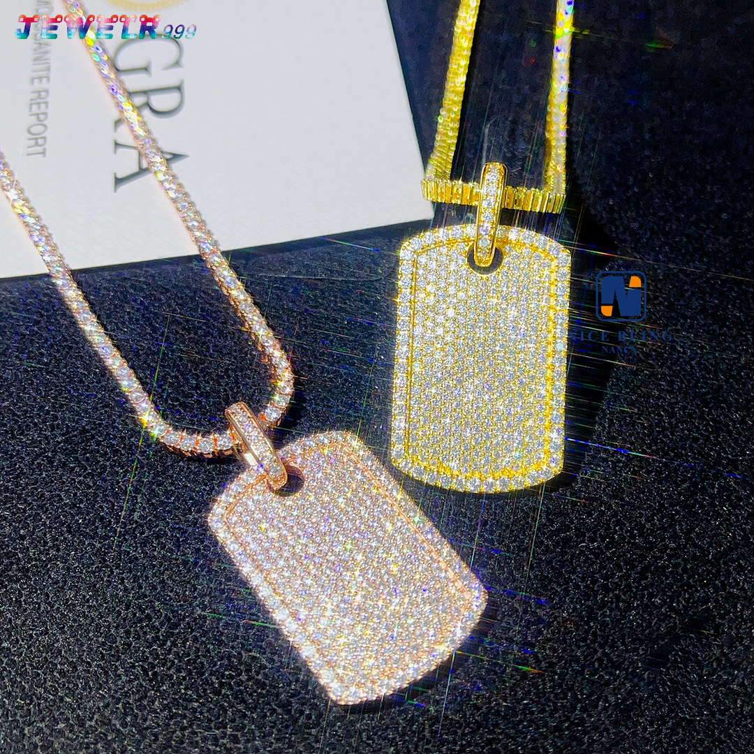 Ready to Ship High Quality Hip Hop Jewelry Iced Out D Color Moissanite Diamond 925 Silver Moissanite Pendant