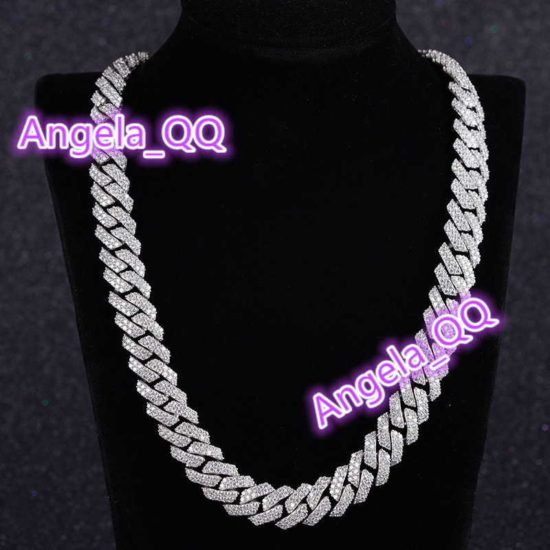 Diamond Cuban Chain S925 Sterling Silver Moissanite Cuban Link Chain Cuban Necklace