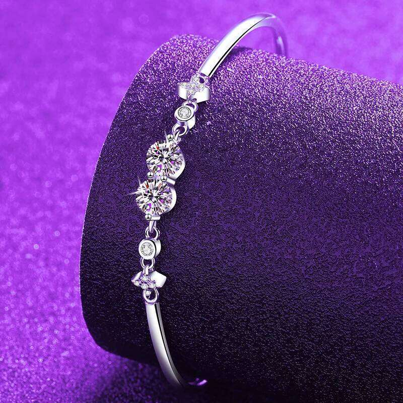 1ct D Color Moissanite Tennis 925 Sterling Silver Plated White Gold Bracelet for Women Man Sparkling Party Jewelry 27a