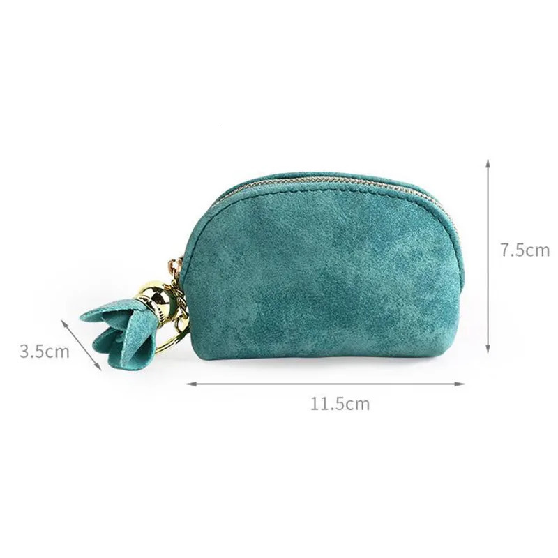 Fashion Ladies PU Leather Mini Wallet Card Key Holder Zip Coin Purse Floral Pendant Clutch Small Handbag Bag 251226 Y260206