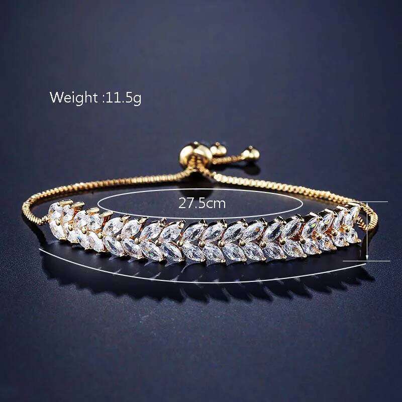 ZAKOL Mariquesa Cubic Zirconia Charm Bracelet for Women Shiny Crystal Adjustable Bracelets Wedding Jewelry Wholesale