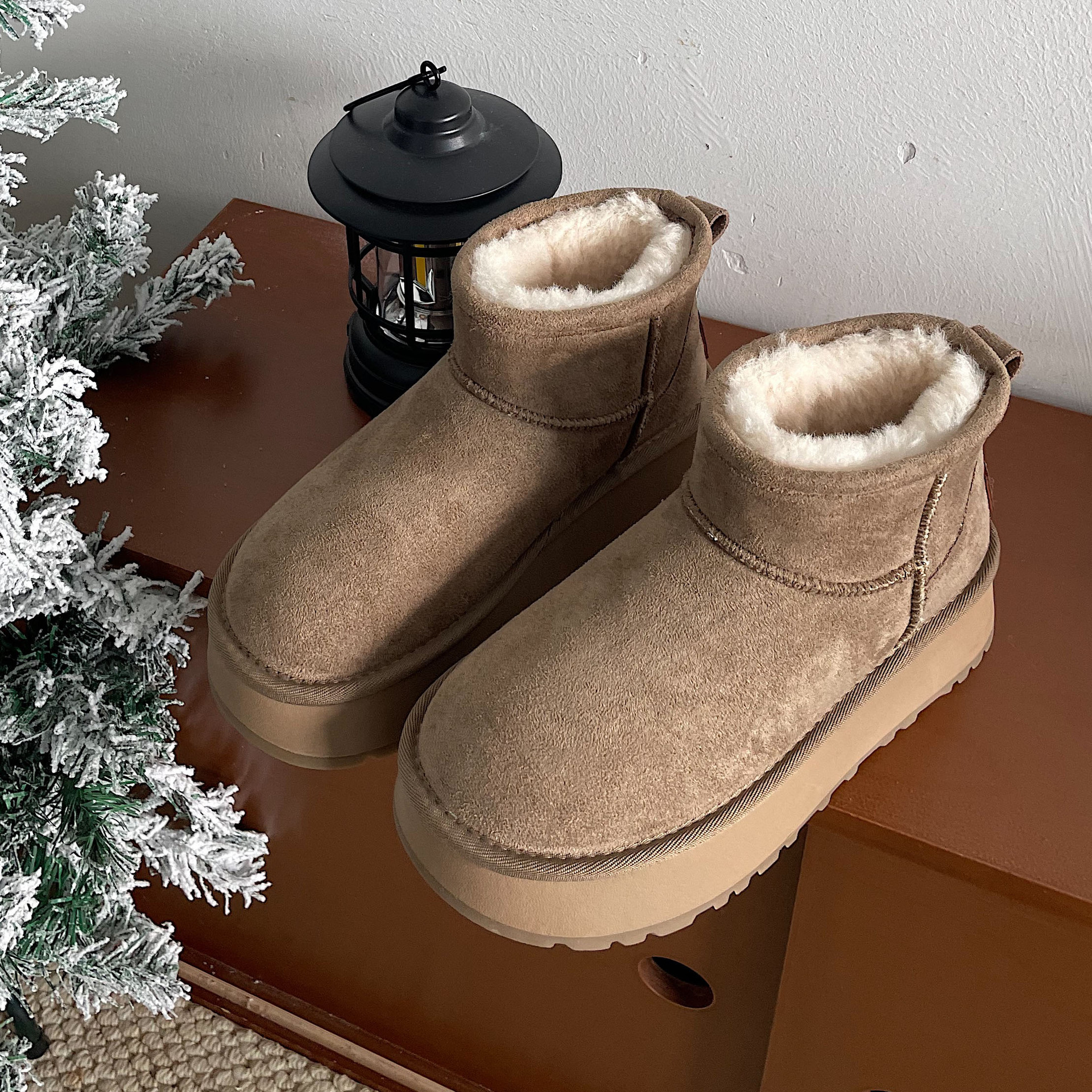 2025 autumn and winter new snow boots versatile vintage thick soled fleece-lined keep warm cotton shoes for women