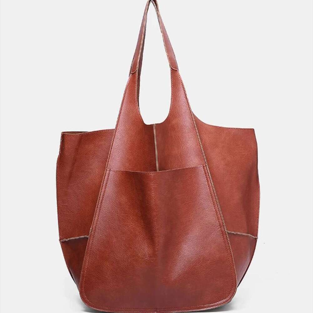 Classic Retro Soft Leather Tote: Spacious High Capcity Handbag