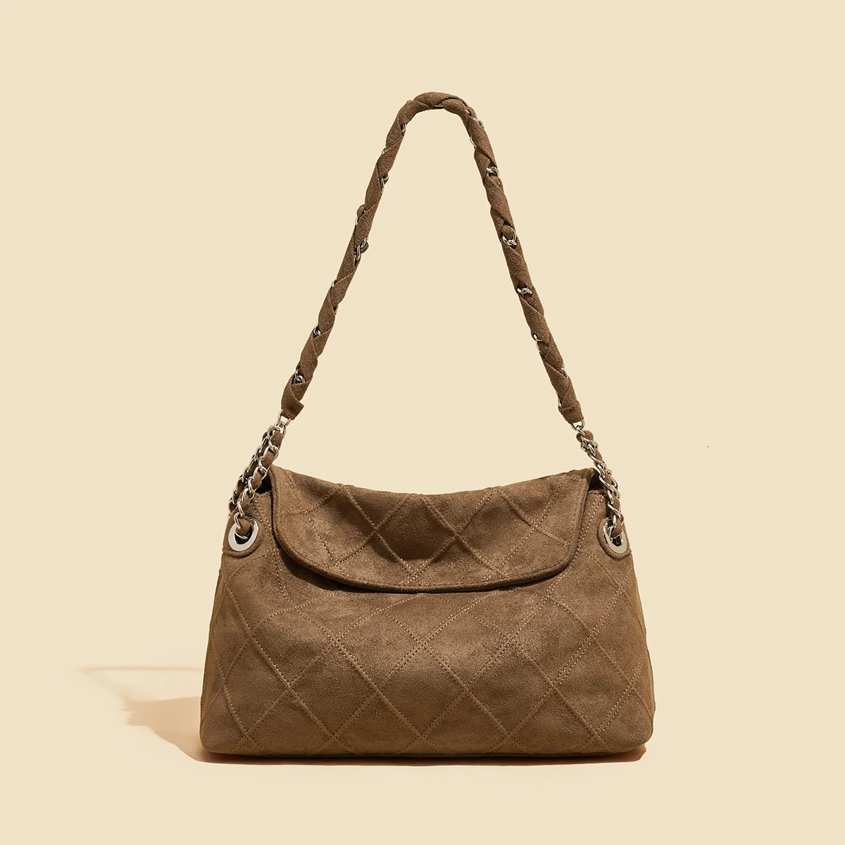 Large Capacity Womens Shoulder Bag Autumn Winter Retro Ladies Handbag Messenger Purse Commuting Bucket Bag 251225