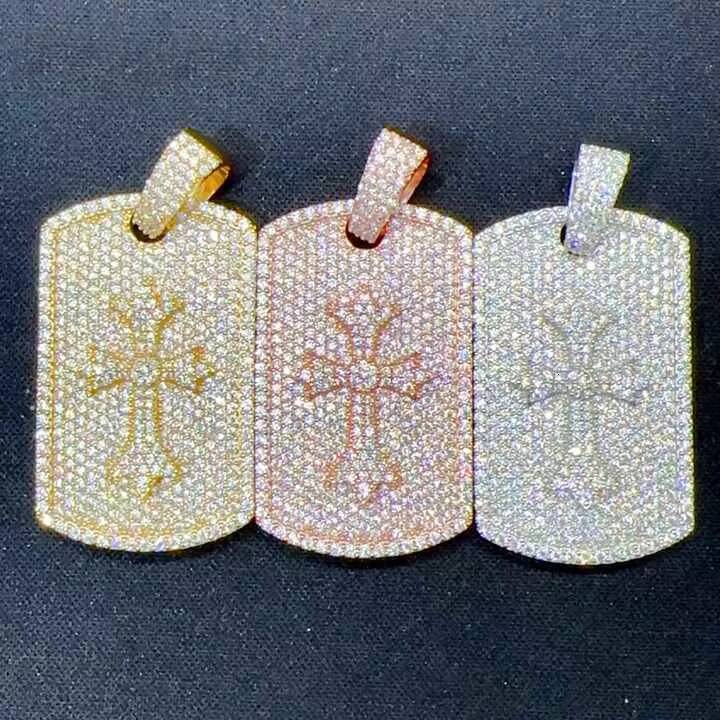 Hip Hop Vvs Mossanite Rectangle Pendant 925 Silver Pass Diamond Test Pendant Iced Out Diamond Fashion Pendant Fine Jewelry