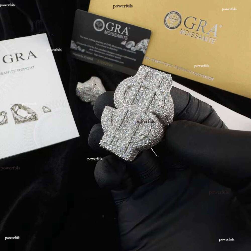 14k White Gold with 8mm Silicon Stone and Side Lab-Grown Diamond Ice Out Ring