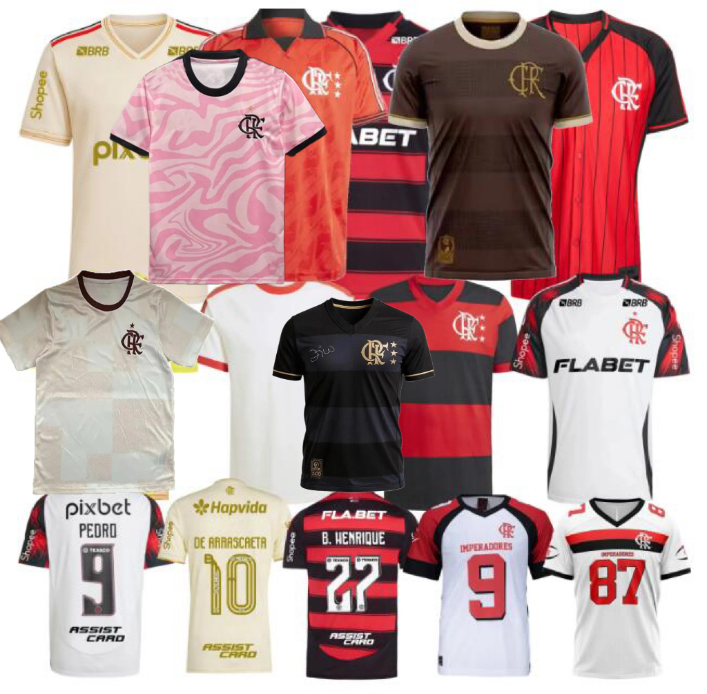 Player Fans CR Flamengo Soccer Jerseys 2024 2025 2026 DANILO DE ARRASCAETA DE LA CRUZ S.LINO B.HENRIQUE SAUL PEDRO JORGINHO L.ORTIZ E.ROYAL 25 26 football shirt 4XL