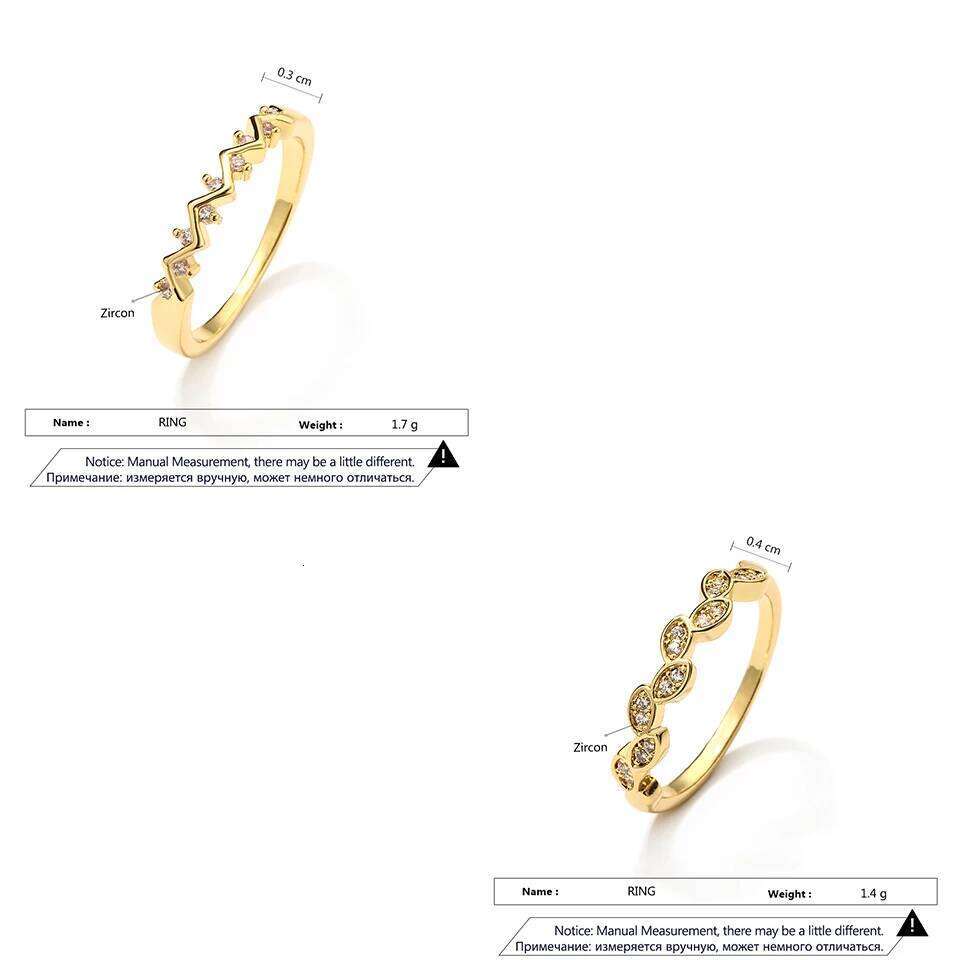 ZAKOL Minimalist Fashion 18K Gold Color Leaf Zircon Finger Ring for Women Exquisite Anniversary Birthday Jewelry Gift