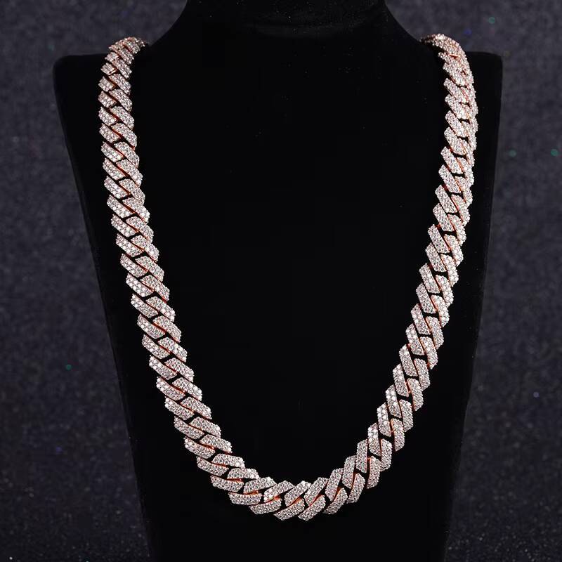 Diamond Cuban Chain S925 Sterling Silver Moissanite Cuban Link Chain Cuban Necklace