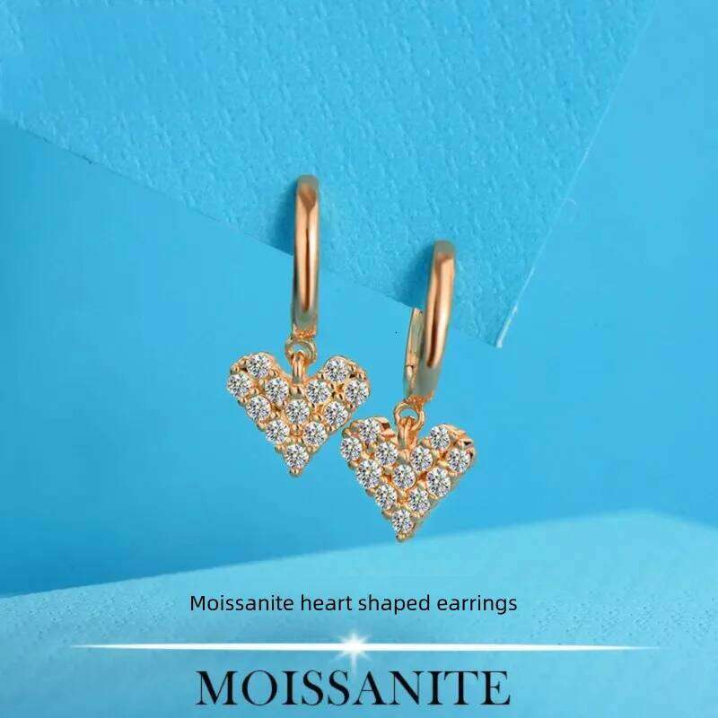 D Color Moissanite Stud Earrings Round Cut Lab Created Diamond 925 Sterling Silver Bridal Jewelry For Women Gifts c5b