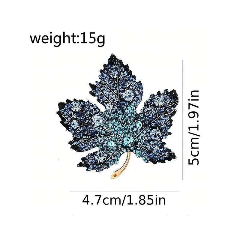 Trendy Red Maple Leaf Metal Brooches For Women Men Crystal Plant Brooch Party Birthday Winter Jewelry