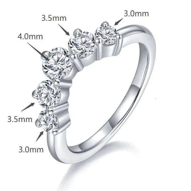 1CT D Color Moissanite Ring For Women 925 Sterling Silver with White Gold Plated Lab Diamond Engagement Wedding Band Jewelry 08a