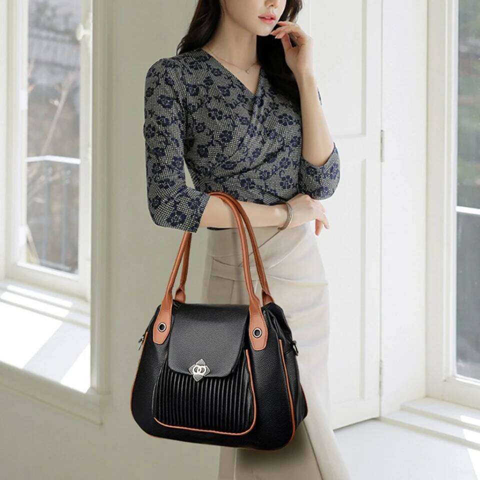 Genuine Brand Top Quality PU Leather For Women Top-Handle Bags Ladies Casual Tote Shoulder Crossbody Bag shoulder bag 2 Layers Xiu Lai Si